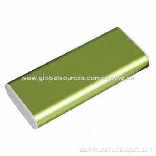 Portable Power Bank with 2,000mAh Capacity, Made of Aluminum + ABS Plastic Materials